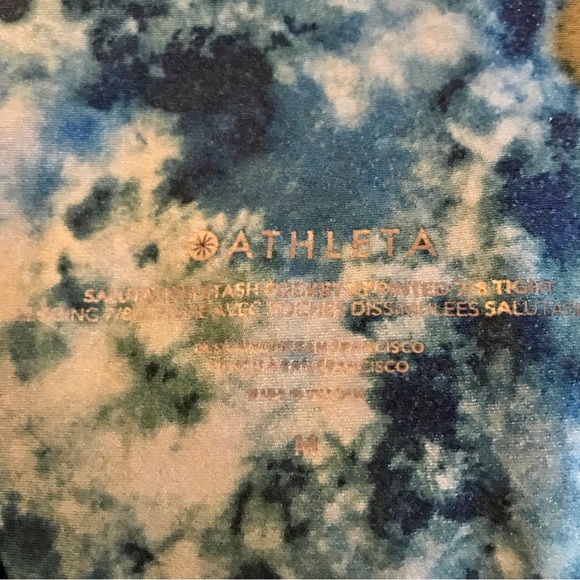 Athleta Salutation Stash 7/8 tight M turquoise blue tie-dye NWOT - Picture 9 of 15